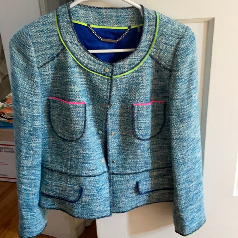 Tahari blazer neon
